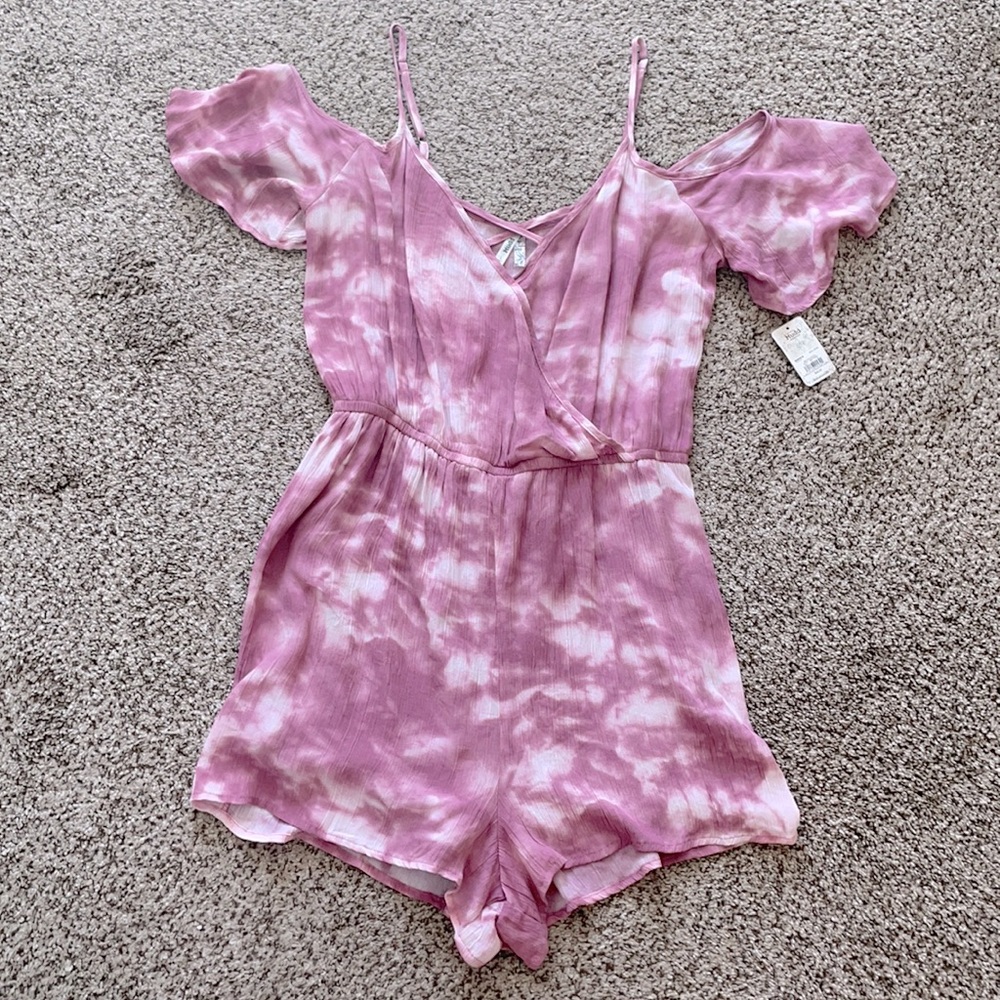 Juniors Mudd size large tie dye romper NWT